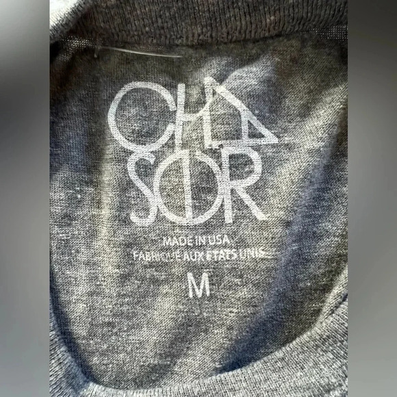 NWT Chaser Skull Top Hat Grey Tank Front Tie Halloween Size M - Picture 6 of 8